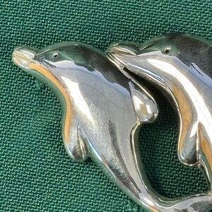 Silver Dolphin Brooch